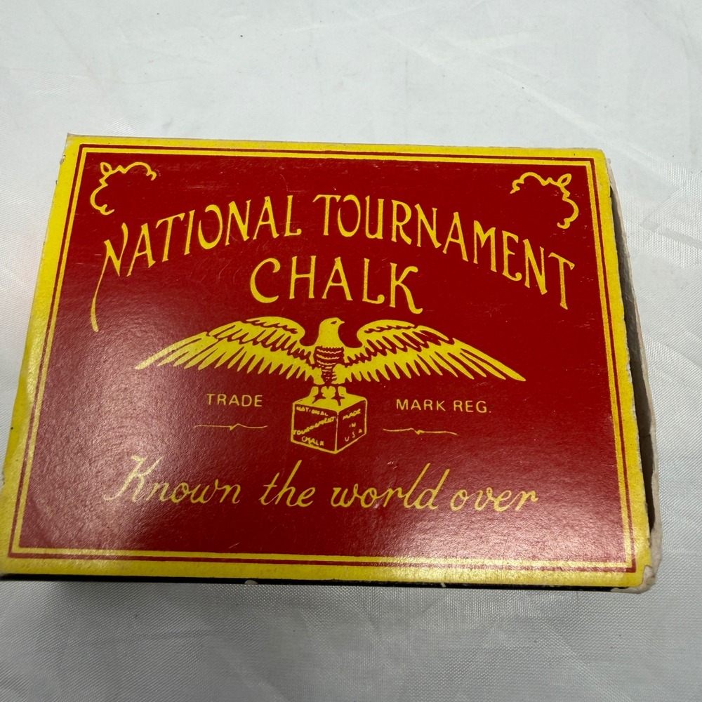 Vintage National Tournament Billiard Chalk Brown 12 Cubes Eagle Logo Made in USA